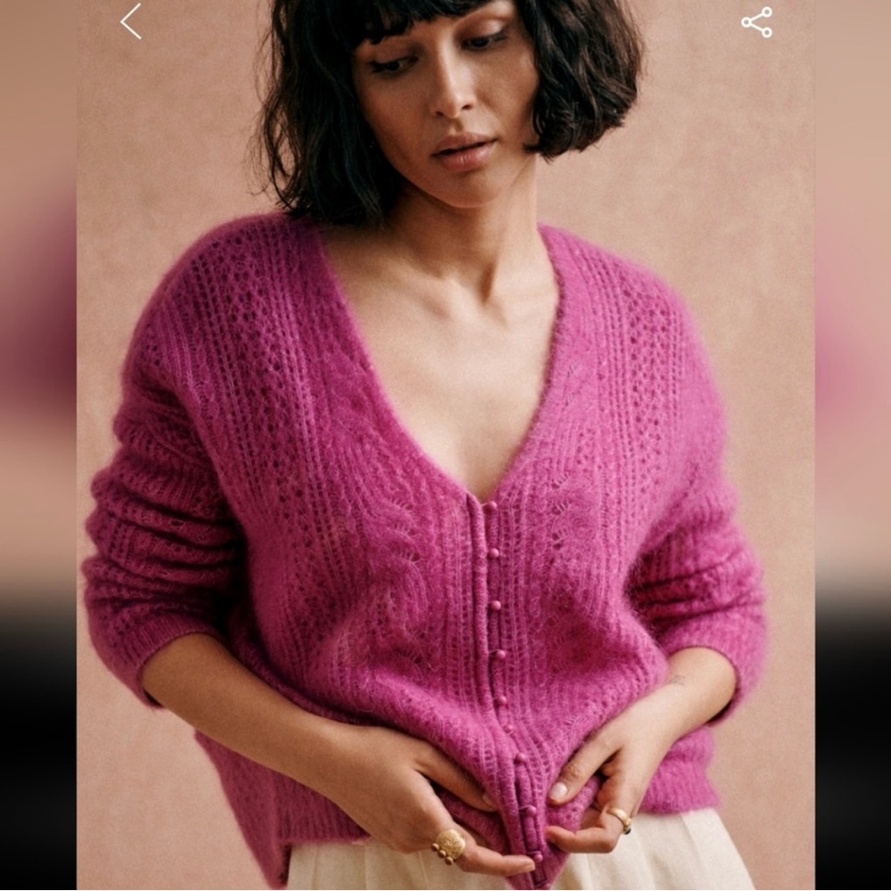 Sezane Pink Delicate Knit Sweater